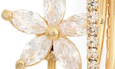 Eye Candy Los Angeles Eliza Cubic Zirconia Flower Drop Earrings In Gold