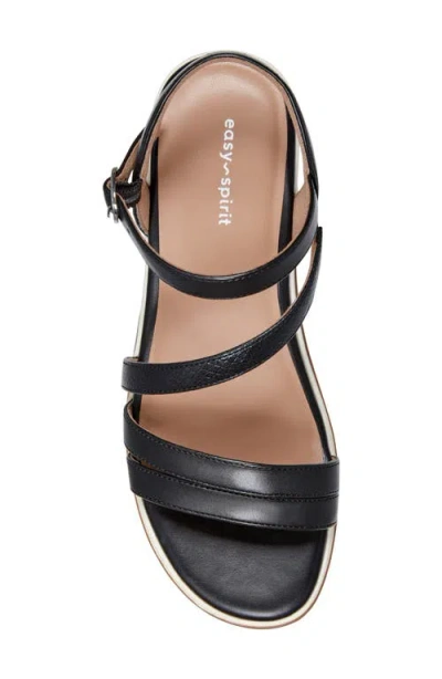 Easy Spirit Sheale Lug Sole Wedge Sandal In Black