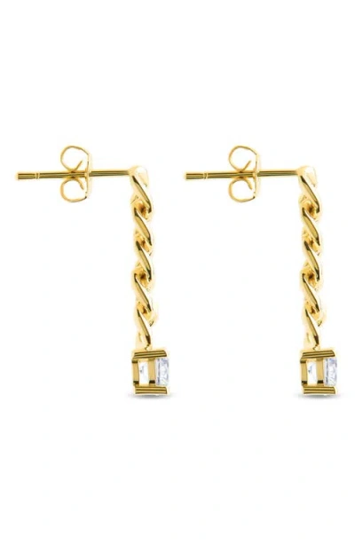 Sterling Forever Phoebe Cubic Zirconia Chain Link Drop Earrings In Gold