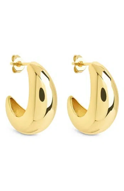 Sterling Forever Julia Micro Huggie Hoop Earrings In Gold