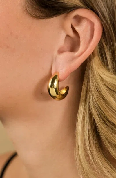 Sterling Forever Julia Micro Huggie Hoop Earrings In Gold