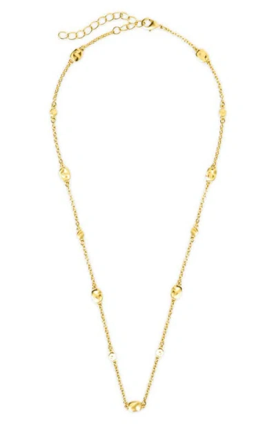 Sterling Forever Angie Station Necklace In Gold