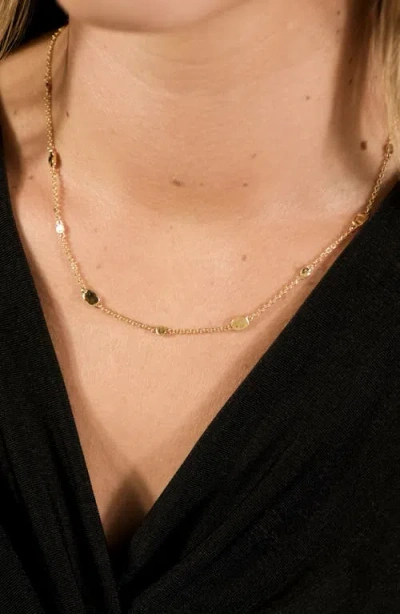 Sterling Forever Angie Station Necklace In Gold
