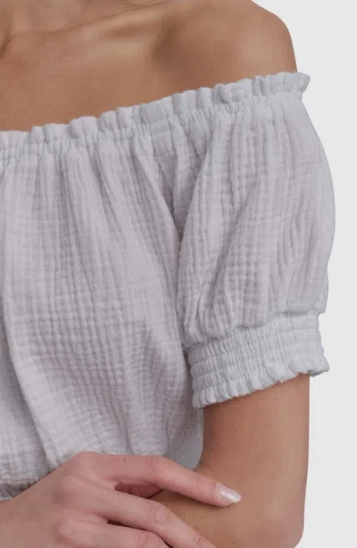 Dkny Jeans Off The Shoulder Crop Top In White