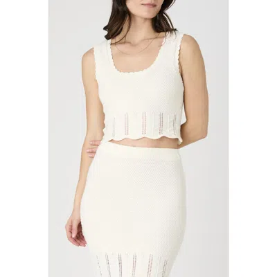French Connection Nellis Cotton Tank In Classic Cream