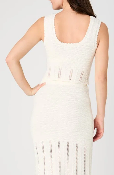 French Connection Nellis Cotton Tank In Classic Cream