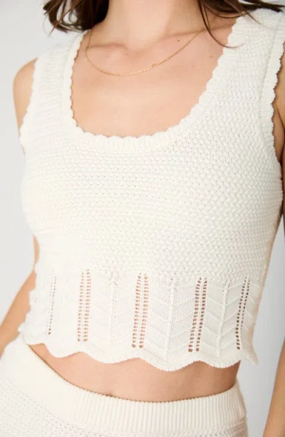 French Connection Nellis Cotton Tank In Classic Cream