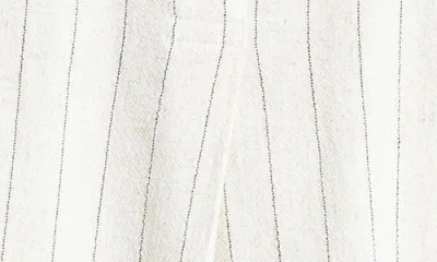 Max Studio Tie Sleeve Top In Natural/black Pinstripe