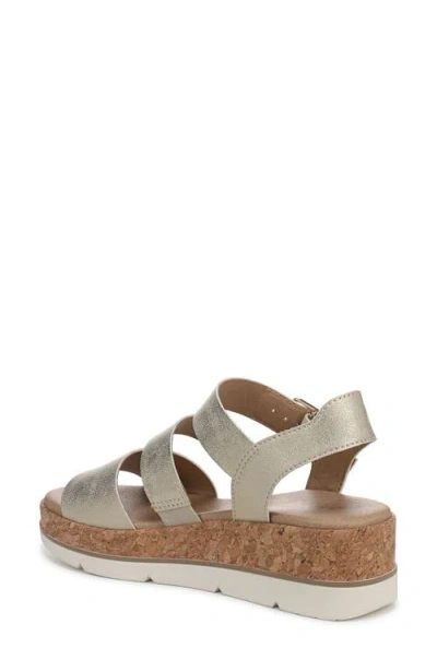 Dr. Scholl's Once Twice Platform Sandal In Gold