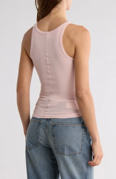 Re/done Pink Hanes Edition Ribbed Tank Top In Peony