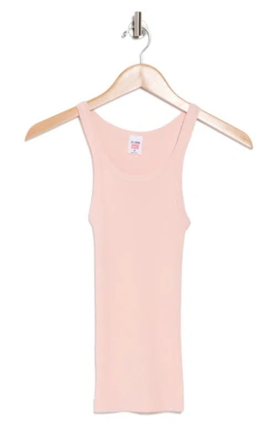 Re/done Pink Hanes Edition Ribbed Tank Top In Peony