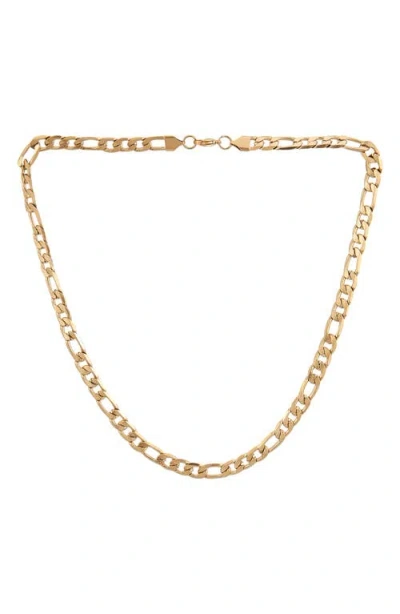 American Exchange Set Of 2 Curb Chain & Dog Tag Pendant Necklaces In Black/gold