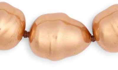 Kenneth Jay Lane Baroque Faux Pearl & Pavé Ball Necklace In Gold Pearl