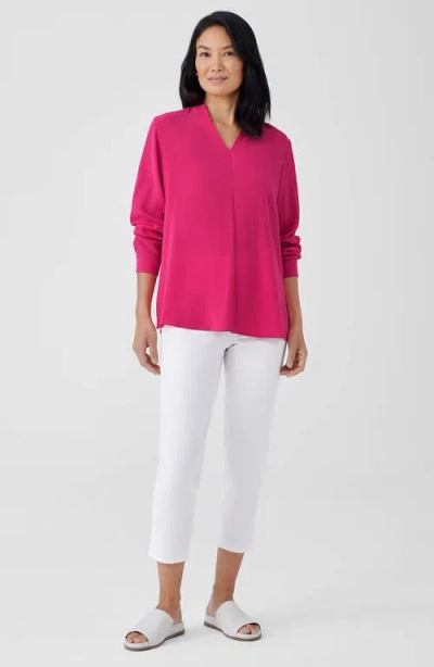 Eileen Fisher High Waist Slim Crop Pants In White