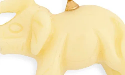 Kenneth Jay Lane Elephant Pendant Necklace In Polished Gold