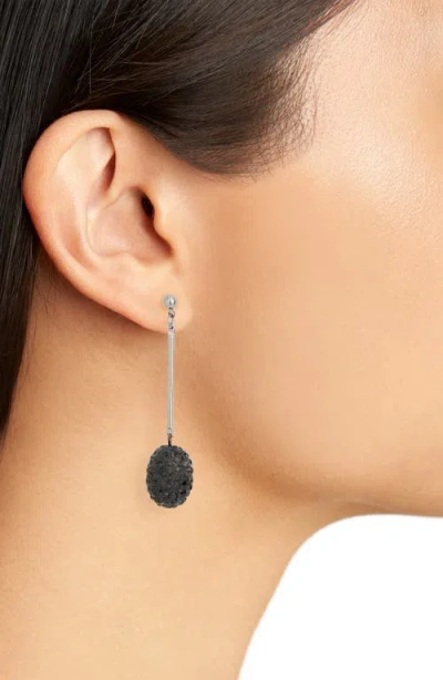 Kenneth Jay Lane Pavé Drop Earrings In Gun Metal