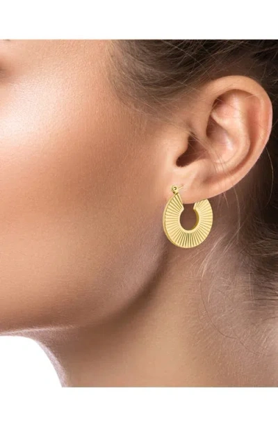 Jardin Fluted Fan Hoop Earrings In Gold