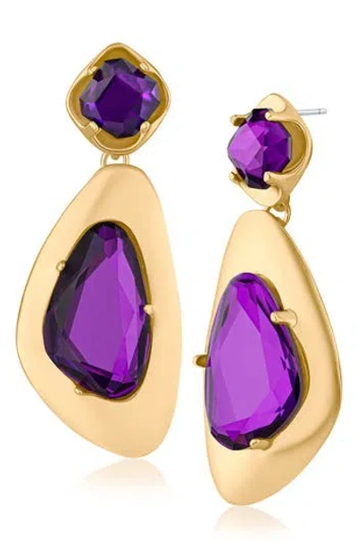 Jardin Irregular Molten Drop Earrings In Lavender/gold