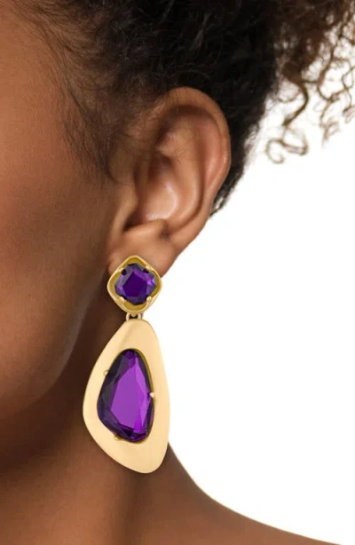 Jardin Irregular Molten Drop Earrings In Lavender/gold