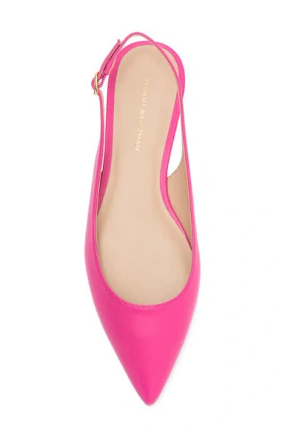 Stuart Weitzman Mara Pointed Toe Slingback Flat In Peonia