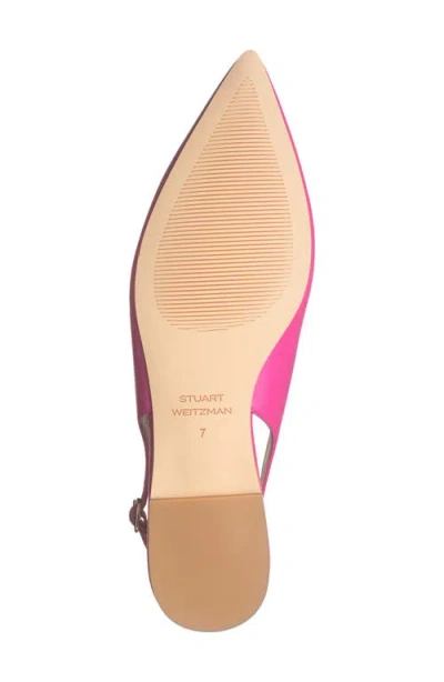Stuart Weitzman Mara Pointed Toe Slingback Flat In Peonia