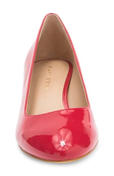 Stuart Weitzman Bridget Block Pump In Lipstick Red
