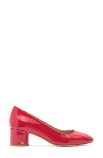 Stuart Weitzman Bridget Block Pump In Lipstick Red