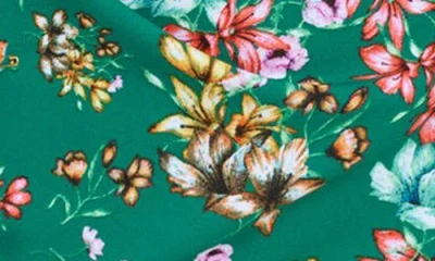 Siena Floral Crepe Scuba Sheath Dress In Green