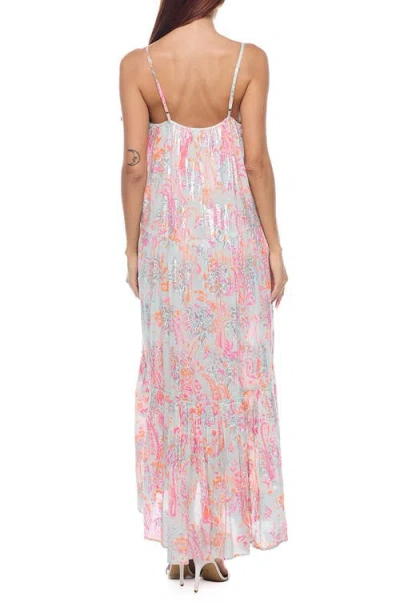 Ranee's Ranees Tassel Foiled Maxi Sundress In Pink