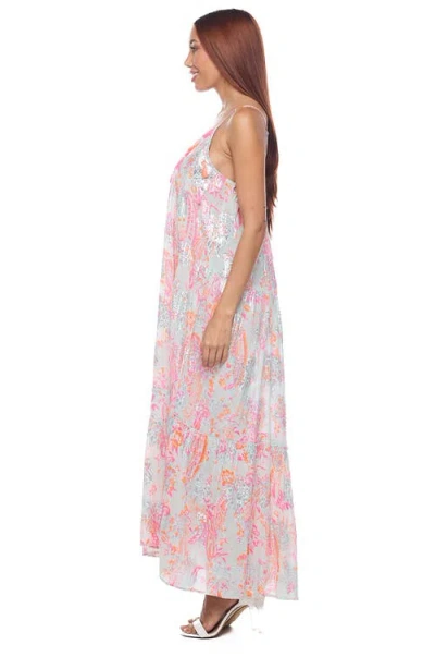 Ranee's Ranees Tassel Foiled Maxi Sundress In Pink