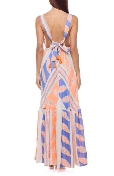 Ranee's Ranees Backless Maxi Sundress In Orange