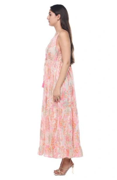 Ranee's Ranees Tassel Cotton Maxi Sundress In Pink