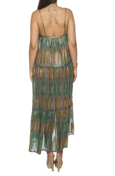 Ranee's Ranees Button Half Placket Maxi Sundress In Green