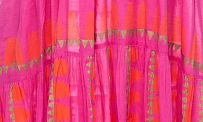 Ranee's Ranees Button Half Placket Maxi Sundress In Hot Pink