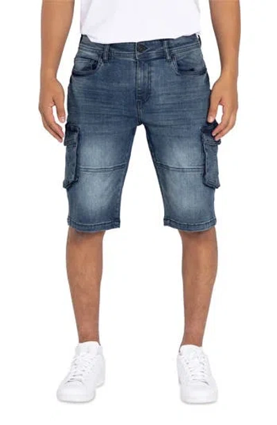 X-ray Xray Cargo Denim Shorts In Medium Blue Tint