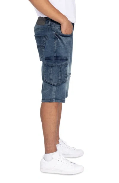X-ray Xray Cargo Denim Shorts In Medium Blue Tint