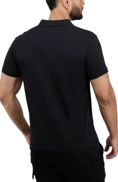 X-ray Xray Stretch Cotton Rib Polo In Black