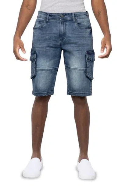 X-ray Xray Cargo Denim Shorts In Medium Wash