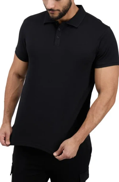 X-ray Xray Stretch Cotton Rib Polo In Black