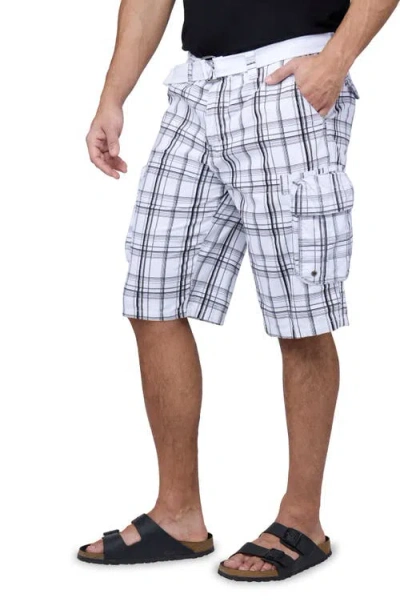 X-ray Xray Cargo Shorts In Plaid White