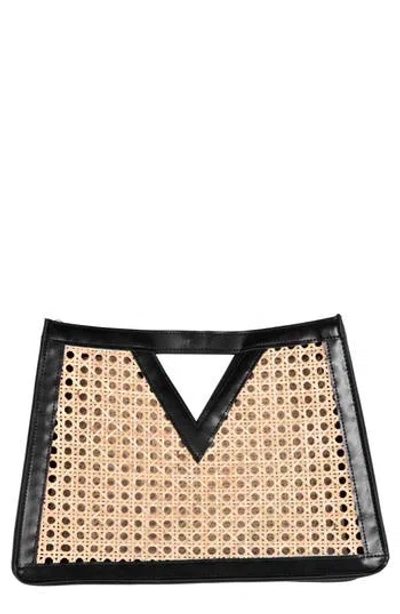 Adornia Rattan Frame Clutch In Multi