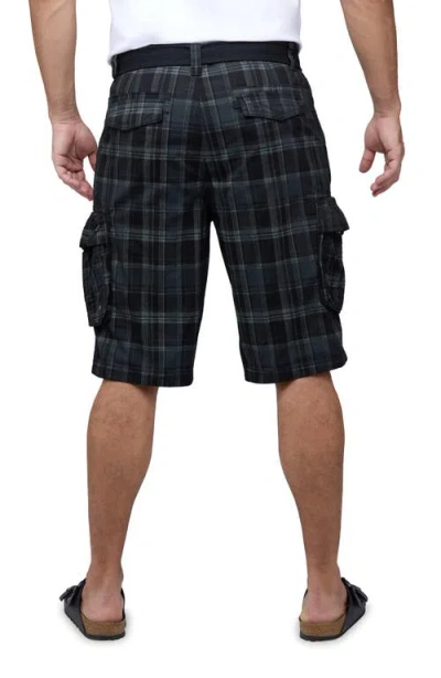 X-ray Xray Cargo Shorts In Plaid Charcoal