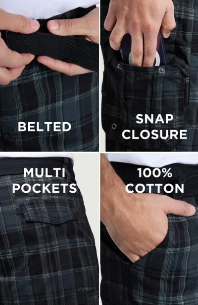 X-ray Xray Cargo Shorts In Plaid Charcoal