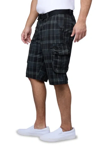 X-ray Xray Cargo Shorts In Plaid Charcoal