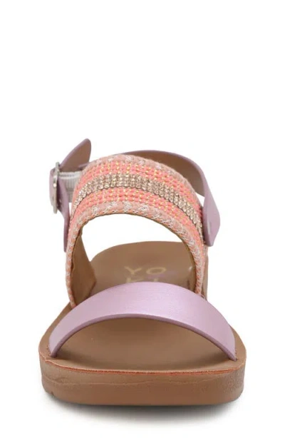 Yoki Kids' Flat Beaded Sandal In Multi