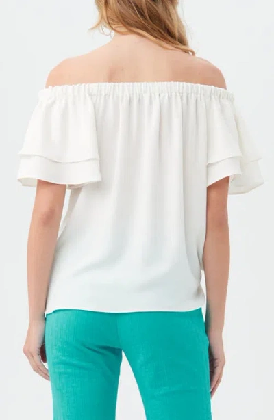 Trina Turk Silia Off The Shoulder Top In Whitewash