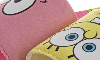 Josmo X Nickelodeon™ Kids' Spongebob Squarepants & Patrick Mismatch Slide Sandal In Yellow Pink
