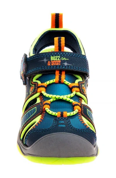 Josmo Kids' Buzz & Woody Sandal In Navy/lime