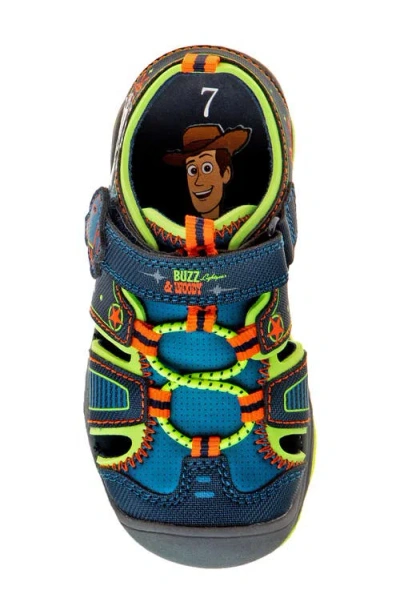 Josmo Kids' Buzz & Woody Sandal In Navy/lime