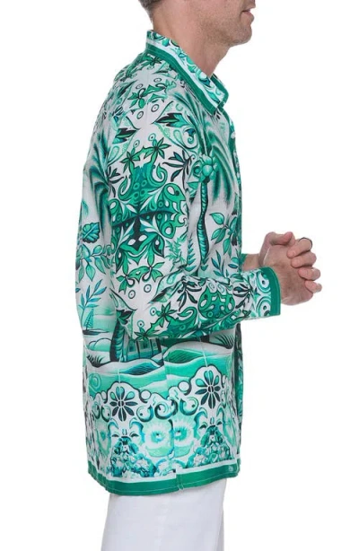 Ranee's Men's Island Escape Resort Shirt In Emerald
